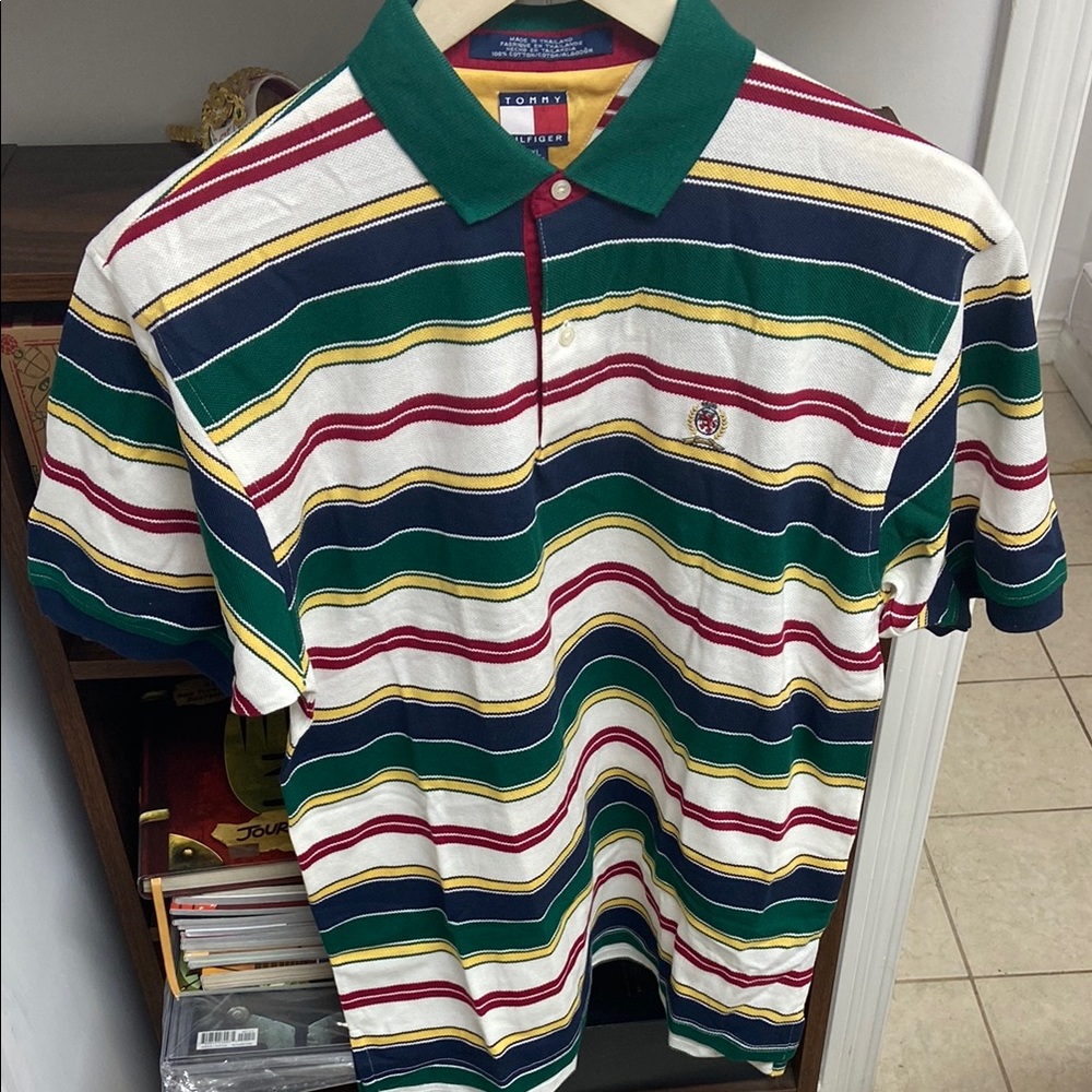 Vintage Tommy Hilfiger Multicolor Striped Polo Shirt
